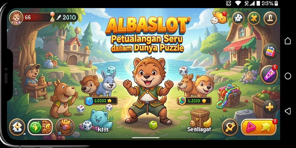 Tampilan gameplay ALBASLOT dengan teka-teki yang menarik.