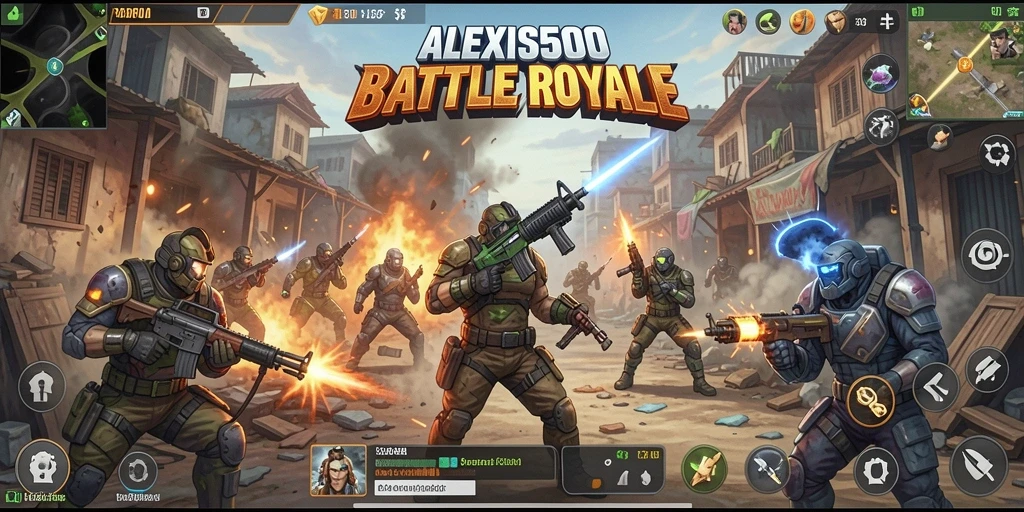 Gameplay ALEXIS500 yang penuh aksi dan strategi.