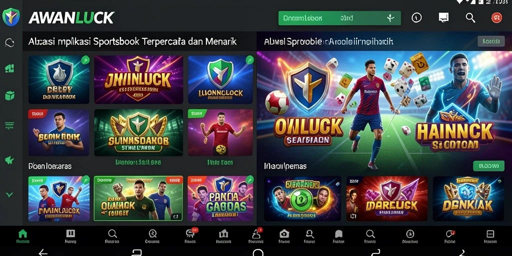 Tampilan gameplay Sportsbook yang menarik dan interaktif dari AWANLUCK.