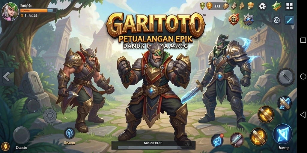 Tampilan gameplay GARITOTO dengan pertarungan seru di dunia fantasi.
