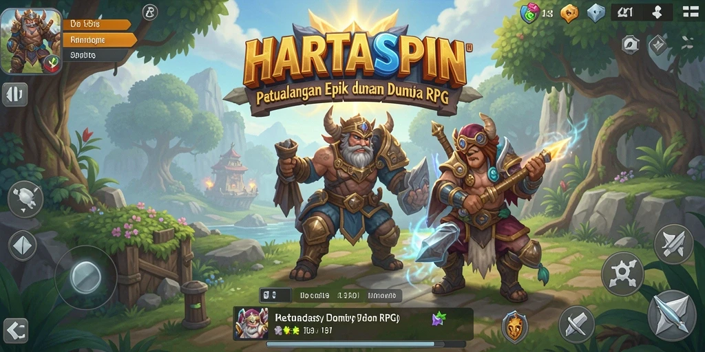 Screenshot game HARTASPIN menampilkan pertempuran yang menegangkan di dunia RPG.