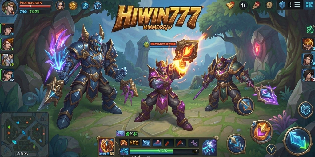 Screenshot gameplay HIWIN777 menampilkan aksi seru di dunia MMORPG.