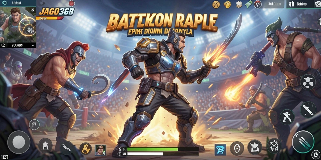 Tampilan seru pertarungan dalam permainan Battle Royale JAGO368.