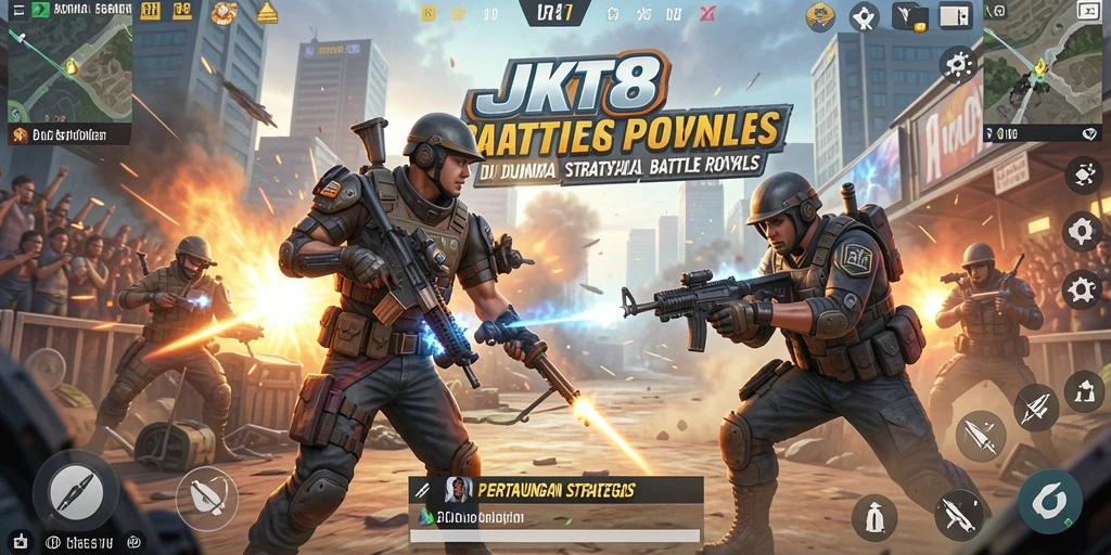 Tampilan menarik dari gameplay intens Battle Royale JKT8.