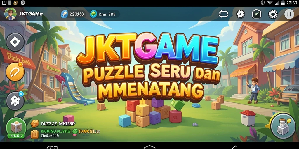 Screenshot utama JKTGAME menampilkan gameplay puzzle yang menarik dan menantang.
