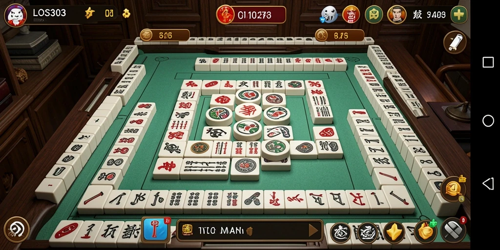 Tampilan menarik dari gameplay Mahjong di LOS303.