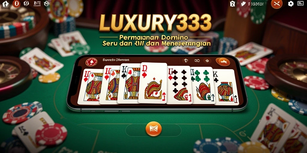 Screenshot LUXURY333 menampilkan gameplay Domino yang seru dan dinamis.