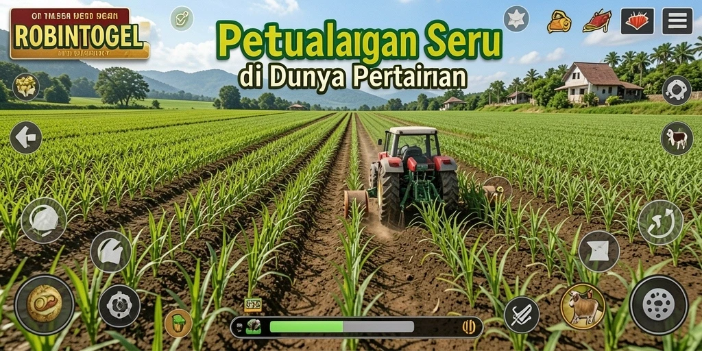 Tampilan gameplay seru saat mengelola kebun di ROBINTOGEL.