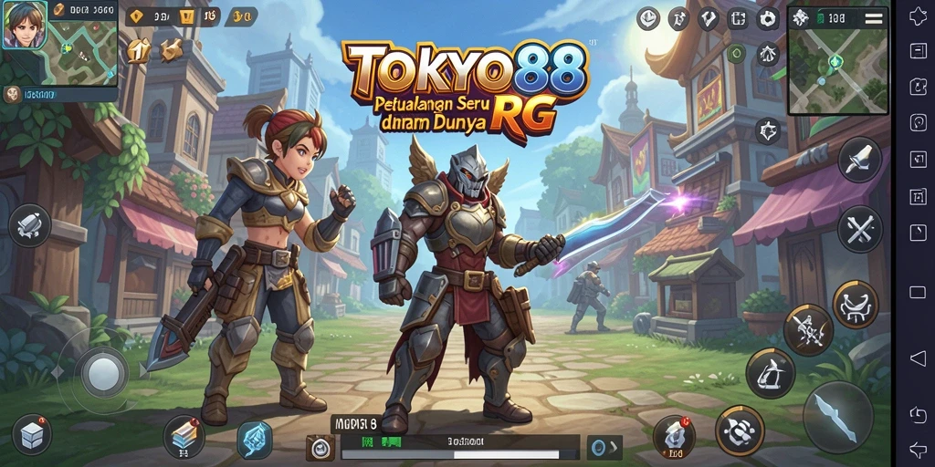 Tangkapan layar gameplay menampilkan pertarungan epik dalam dunia RPG.