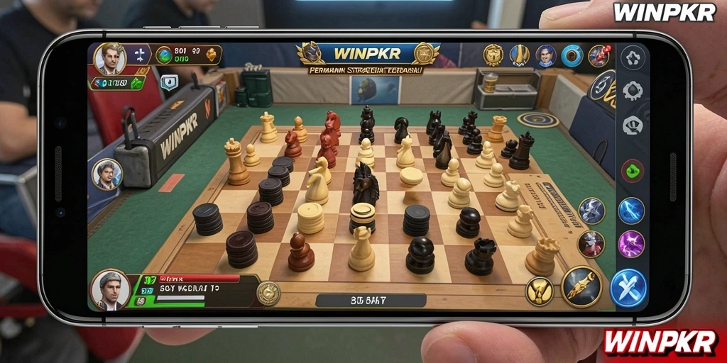 Screenshot menunjukkan gameplay menantang dan seru dalam WINPKR.